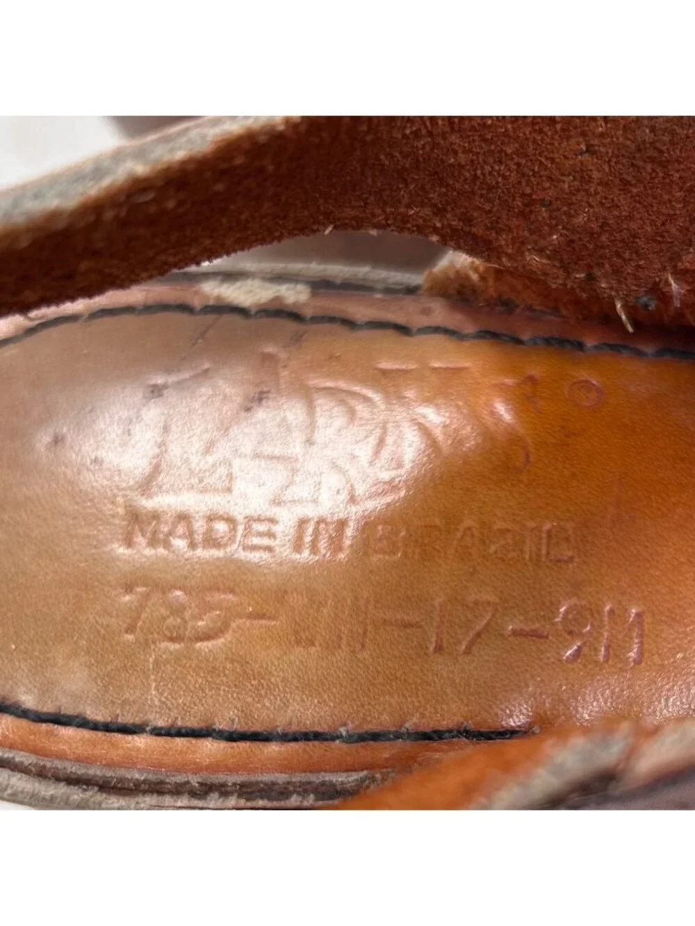 1970s Larks Brazil 9 Brown Leather Wedge Platform Clog Sandal Vtg